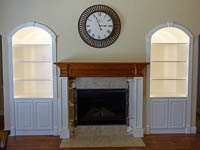 White Arch Top Custom Bookcase in Roanoke Texas
