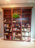 Stained Red Oak Custom Bookcase in Sanger Texas