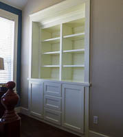 White Custom Bookcase in Denton Texas