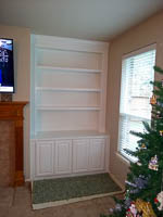 White Custom Bookcase in Flower Mound Texas