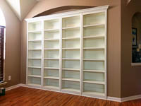 White Custom Bookcase in Fort Worth Texas