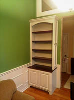 White and Stained Maple Custom Bookcase in Flower Mound Texas