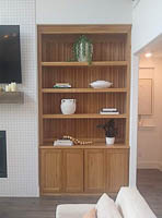 White Oak Custom Bookcase with Reeded Backing in Northlake Texas