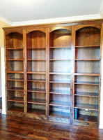 Stained Red Oak Custom Bookcase in Corinth Texas