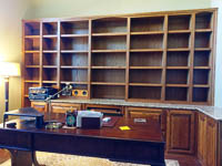 Stained Red oak Custom Bookcase in Flower Mound Texas