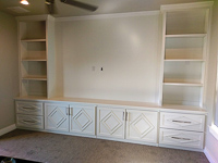 White Custom Entertainment Center Cabinets in Frisco Texas
