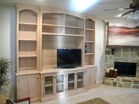 Red Oak Custom Entertainment Center Cabinets in McKinney Texas