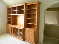 Red Oak Custom Entertainment Center Cabinets in Denton Texas