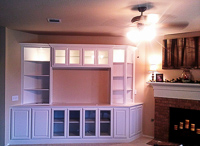 White Custom Entertainment Center Cabinets in Roanoke Texas