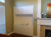 White Custom Entertainment Center Cabinets in Flower Mound Texas