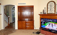 Red Oak Custom Entertainment Center Cabinets in Denton Texas