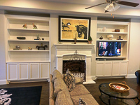 White Custom Entertainment Center Cabinets in Highland Village Texas
