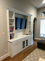 White Custom Entertainment Center Cabinets in Frisco Texas