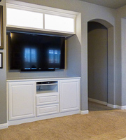 White Custom Entertainment Center Cabinets in Fort Worth Texas