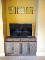 Stained Birch Custom TV Console Cabinets in Fairview Texas