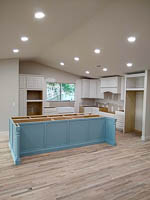 Blue and White Custom Kitchen Cabinets in Lake Kiowa Texas
