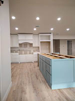 Blue and White Custom Kitchen Cabinets in Lake Kiowa Texas