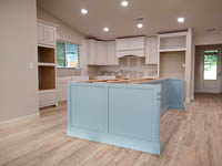 Blue and White Custom Kitchen Cabinets in Lake Kiowa Texas