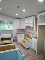 Blue and White Custom Kitchen Cabinets in Lake Kiowa Texas