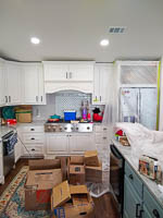 Blue and White Custom Kitchen Cabinets in Lake Kiowa Texas