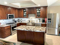 Stained Maple Custom Kitchen Cabinets in Corinth Texas