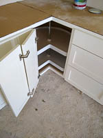 White Custom Kitchen Corner Cabinet with Lazy Susan in Lake Kiowa Texas