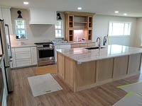 White Paint and White Oak Custom Kitchen Cabinets Lake Kiowa Texas