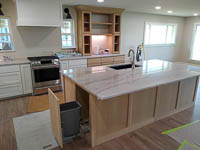 White Paint and White Oak Custom Kitchen Cabinets Lake Kiowa Texas