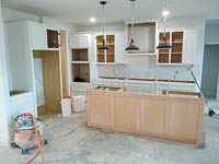 White Painted and Natural Maple Wood Custom Kitchen Cabinets in Nocona Texas