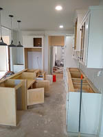 White Painted and Natural Maple Wood Custom Kitchen Cabinets in Nocona Texas