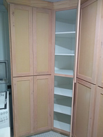 paint grade custom laundry room corner cabinet in Lake Kiowa Texas