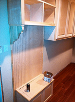 paint grade custom laundry room cabinets in Highland Village Texas