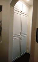 white custom mud room cabinets in Little Elm Texas
