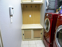 paint grade custom laundry and mud room cabinets in Flower Mound Texas