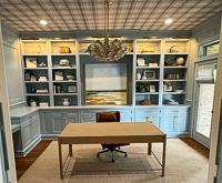 Light Blue Custom Home Office Cabinets in Allen Texas