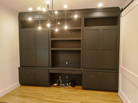 Matte Black Custom Home Office Cabinets in Frisco Texas