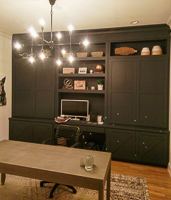 Matte Black Custom Home Office Cabinets in Frisco Texas