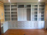 Light Blue Custom Home Office Cabinets in Allen Texas