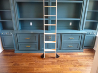 Custom Home Office Cabinets with Library Ladder in McKinney Texas