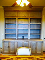 Stained Birch Custom Home Office Cabinets in Fairview Texas