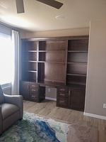 Stained Maple Custom Home Office Cabinets in Denton Texas