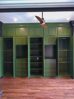 Green Custom Home Office Cabinets in Flower Mound Texas