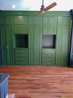 Green Custom Home Office Cabinets in Flower Mound Texas