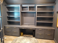 Charcoal Black Custom Home Office Cabinets in Fort Worth Texas