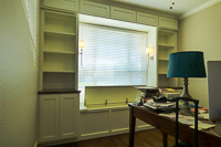 Antique White Custom Home Office Cabinets in Denton Texas