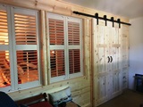 rustic wall with barn doors